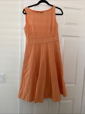 J. Crew Sleeveless A-Line Dress in Peach Orange